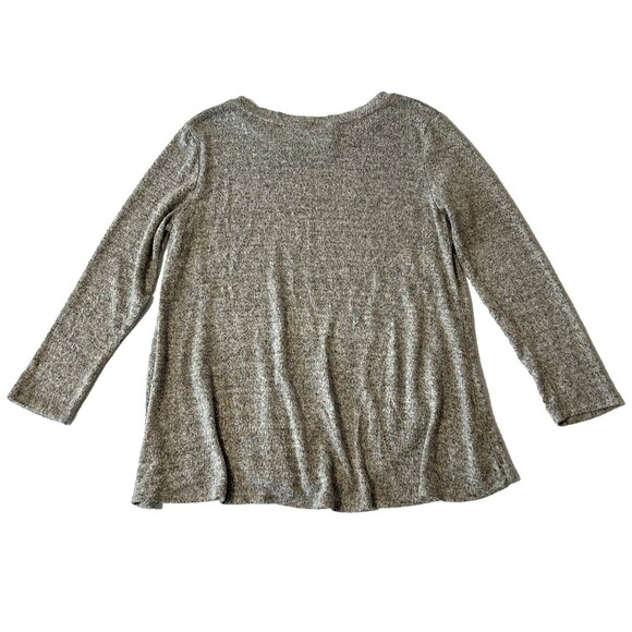 Misia Womens Large Gray Marbled Long Sleeve Rayon Blend Tunic Top Button Accents - Picture 12 of 12